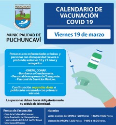 INFORMACIÓN IMPORTANTE VACUNACIÓN VIERNES 19 DE MARZO