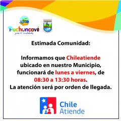 NUEVO HORARIO DE ATENCIÓN OFICINA CHILEATIENDE