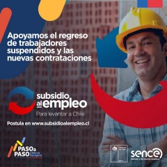 SENCE INFORMA SOBRE SUBSIDIO AL EMPLEO PARA LEVANTAR CHILE