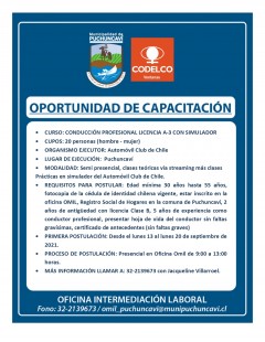 CURSO DE CAPACITACIÓN CONDUCCIÓN PROFESIONAL LICENCIA A-3 CON SIMULADOR