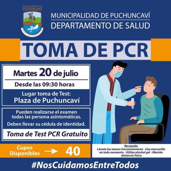 TOMA MUESTRAS PCR EN PUCHUNCAVÍ - 20 JULIO