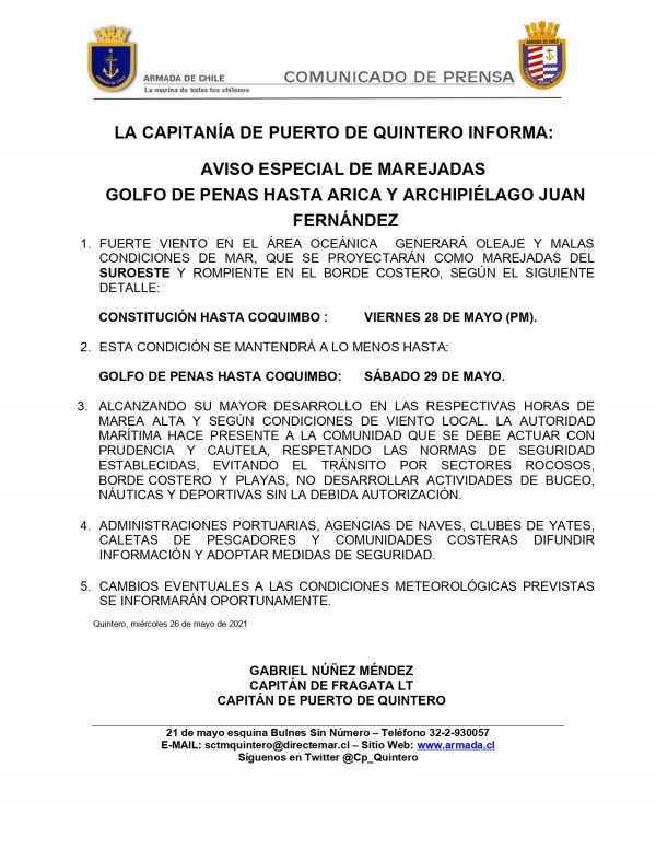 MAREJADAS 28 Y 29 DE MAYO