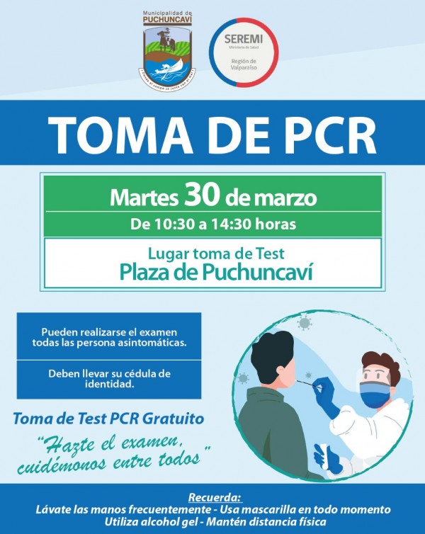 TOMA DE PCR MASIVAS LAS VENTANAS Y PUCHUNCAVÍ