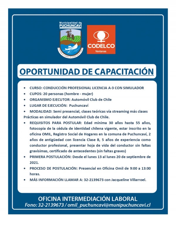 CURSO DE CAPACITACIÓN CONDUCCIÓN PROFESIONAL LICENCIA A-3 CON SIMULADOR
