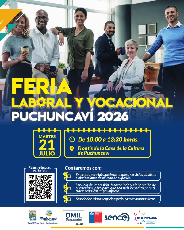 YA COMENZÓ LA CUENTA REGRESIVA PARA LA FERIA LABORAL Y VOCACIONAL PUCHUNCAVÍ 2026
