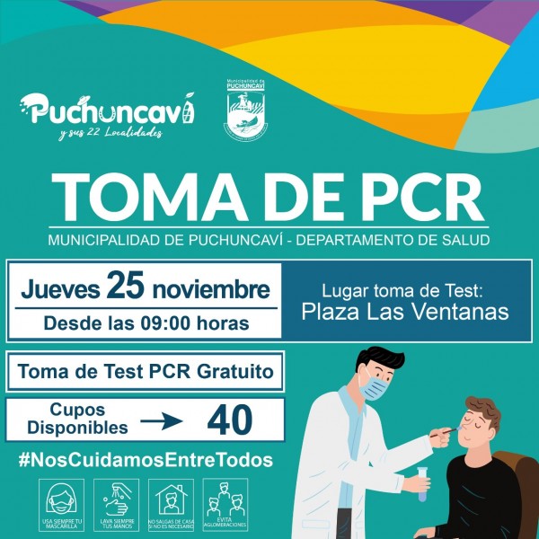 OPERATIVO DE TOMA DE EXAMEN PCR SE REALIZARÁ EN LAS VENTANAS